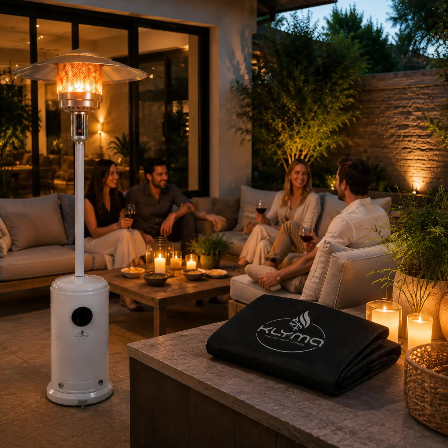 Estufa a Gas Exterior SETAX White + Funda Terraza Patio Jardín 9