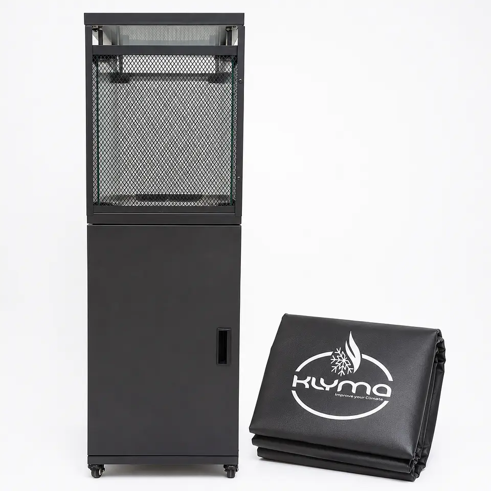 Estufa a Gas Exterior VULKAN Black + Funda Terraza Patio Jardín 1
