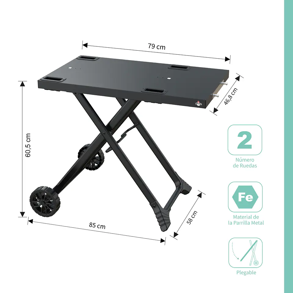 Parrilla Exterior - Interior Electrica E1B Aspen Black con Carro  5