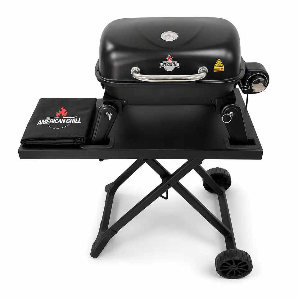 Parrilla Exterior - Interior Eléctrica E1B Aspen Black con Carro + Funda S 1