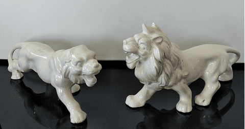 Casal de leões - faiança 