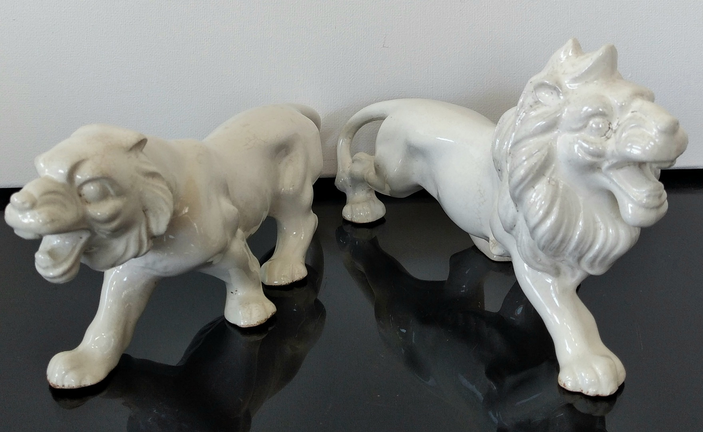 Casal de leões - faiança  4