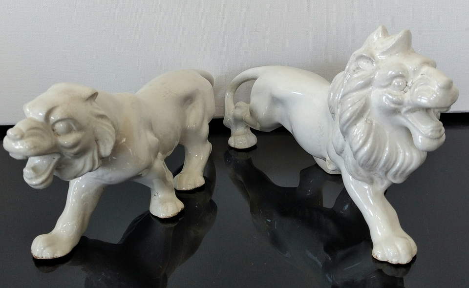 Casal de leões - faiança  4