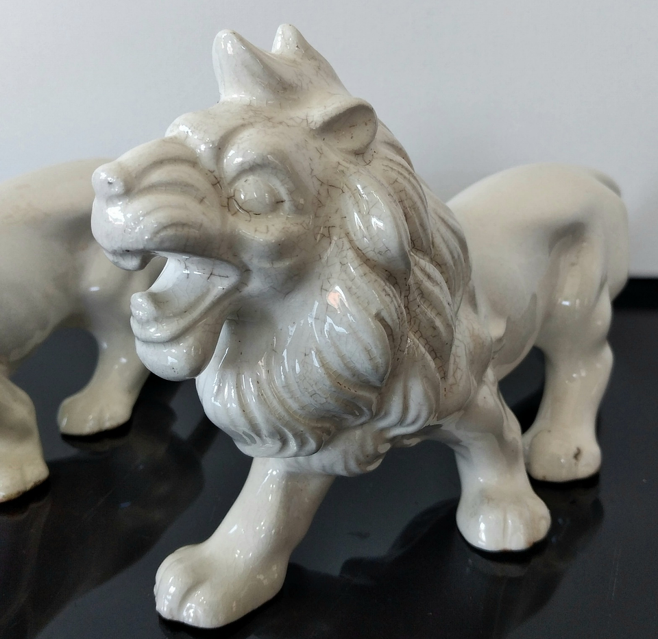 Casal de leões - faiança  5