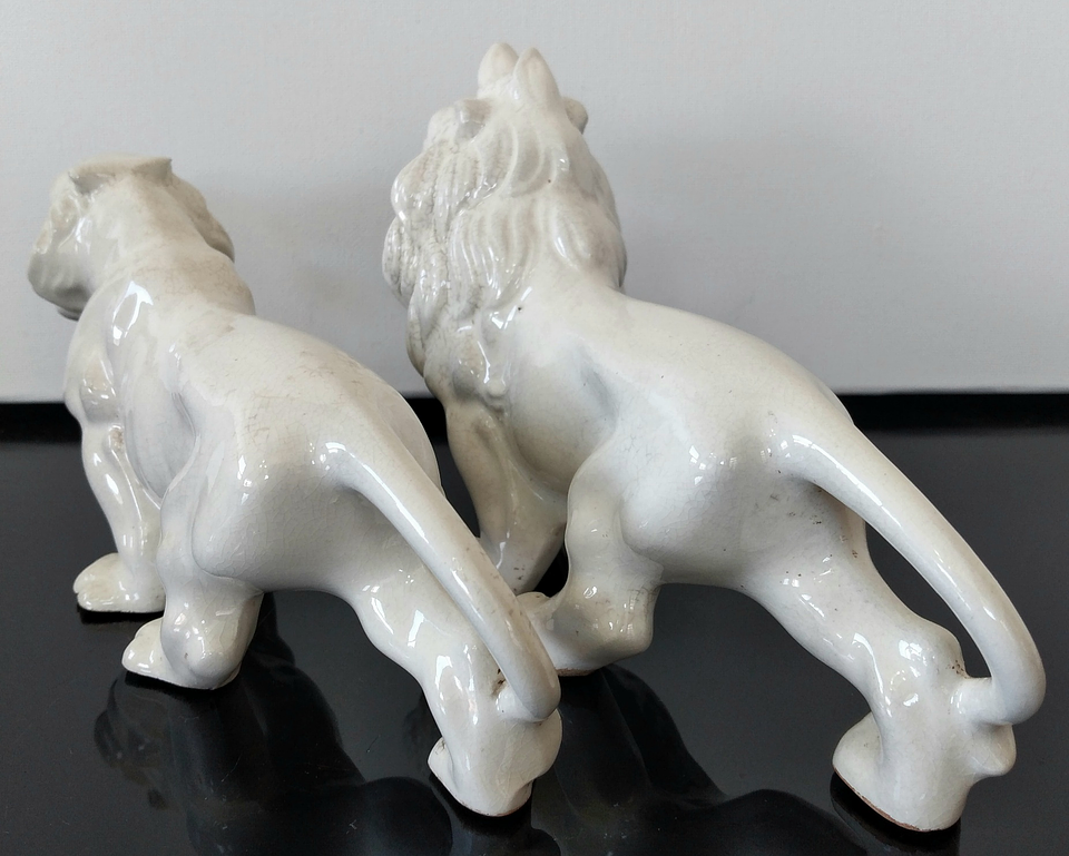 Casal de leões - faiança  7