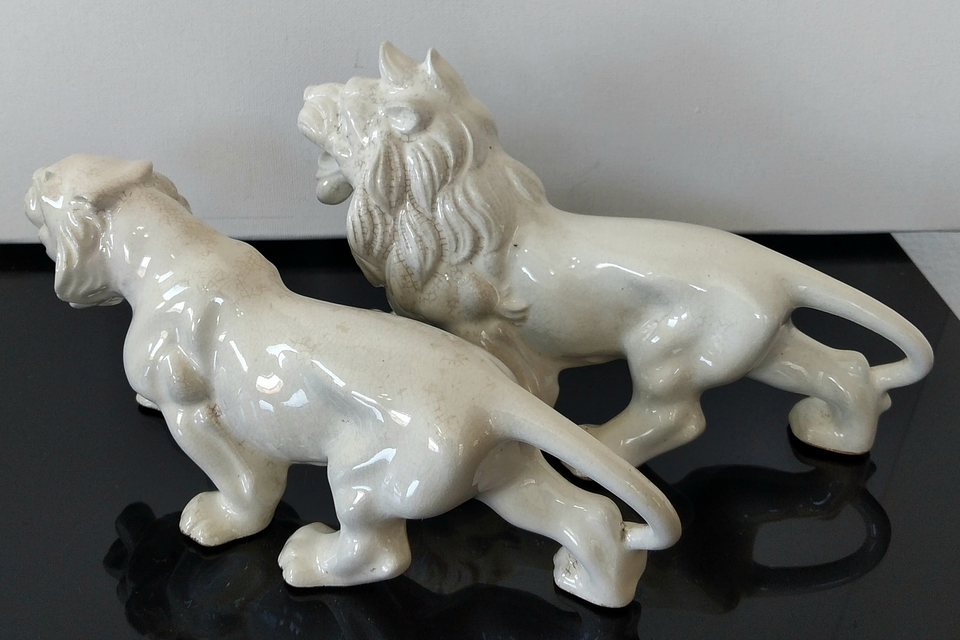 Casal de leões - faiança  8