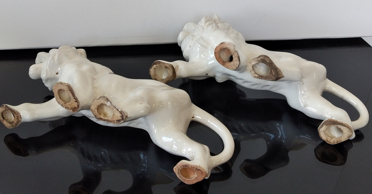 Casal de leões - faiança  9