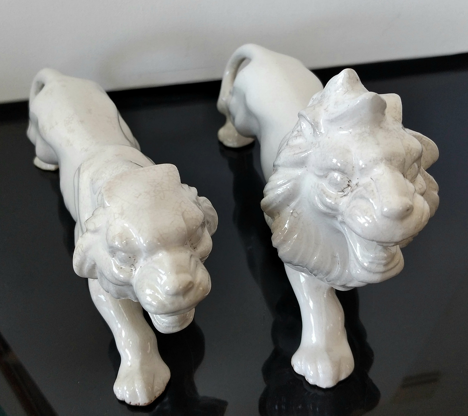 Casal de leões - faiança  10