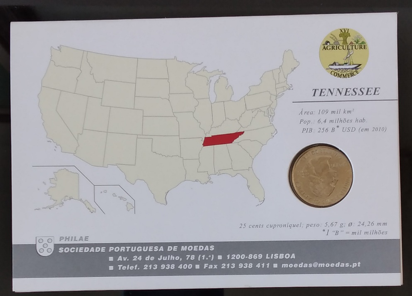 Moedas 25 cents USA 3