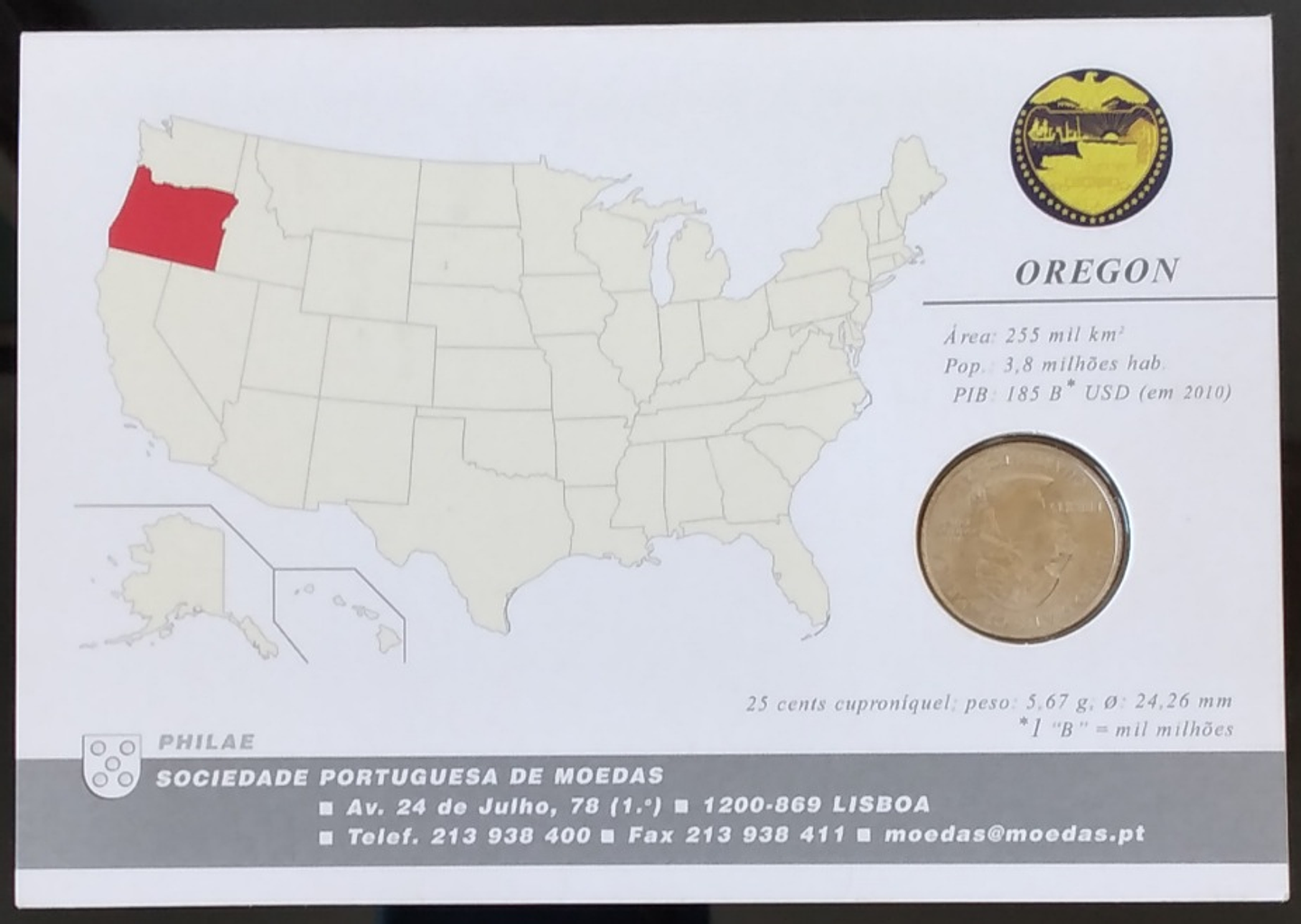 Moedas 25 cents USA 6