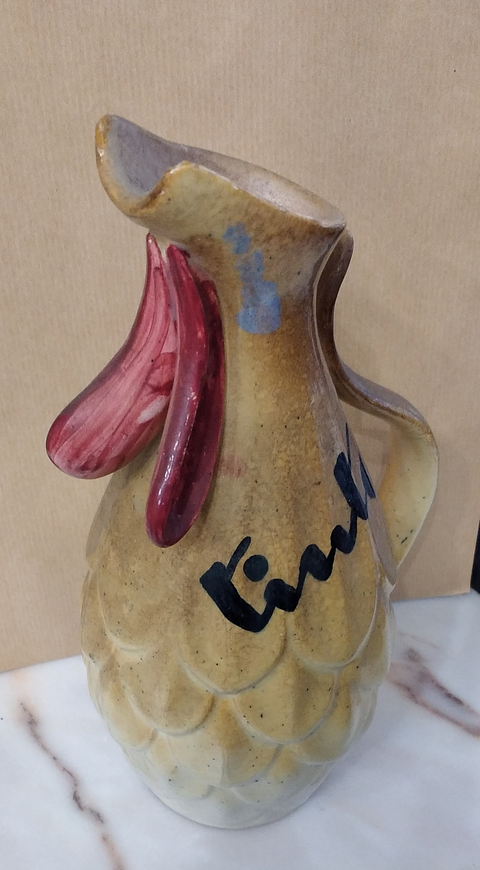 Jarra galo em faiança 