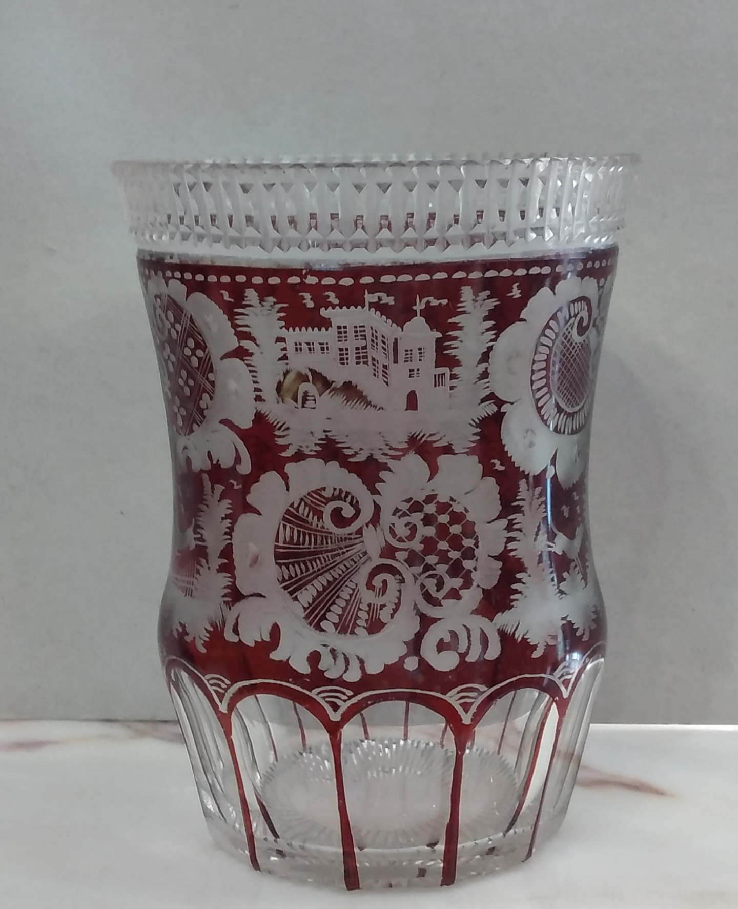 Vaso em cristal rubi overlay  3