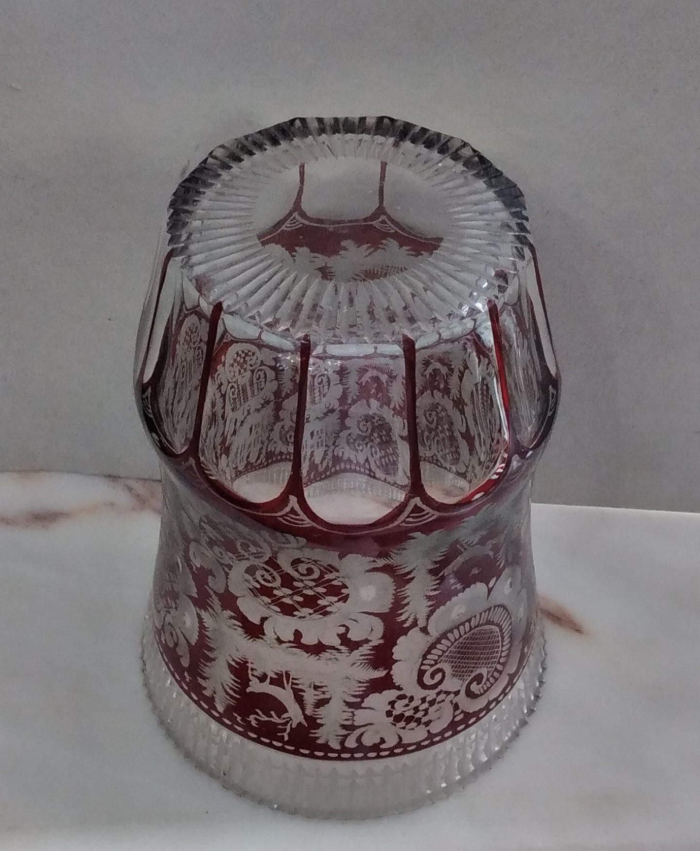 Vaso em cristal rubi overlay  6