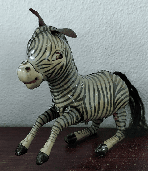 Brinquedo, zebra em lata