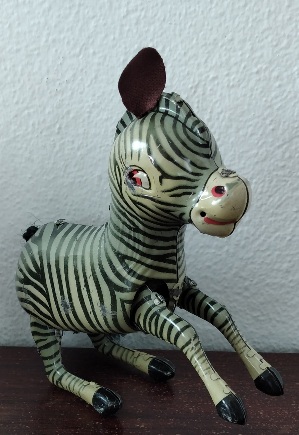 Brinquedo, zebra em lata