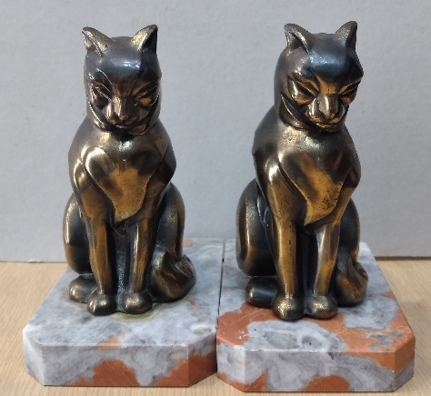 Bookends gatos arte deco 