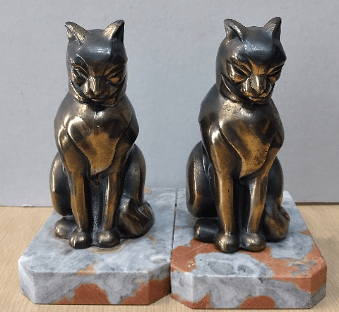 Bookends gatos arte deco 