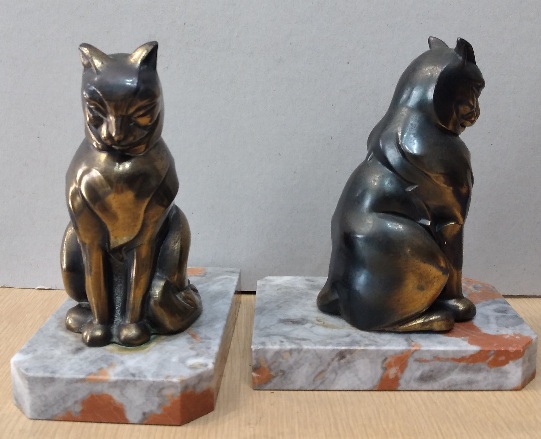 Bookends gatos arte deco 