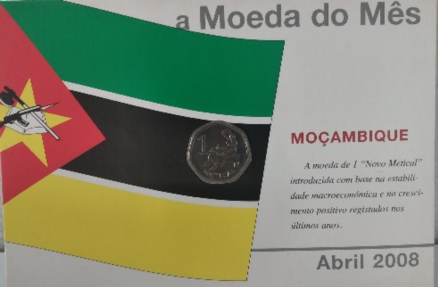a Moeda do Mês.  Moçambique  1