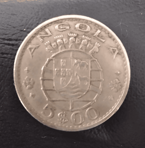 Moeda Angola 5 escudos 1972