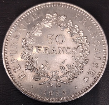 Moeda 50 francos, 1975