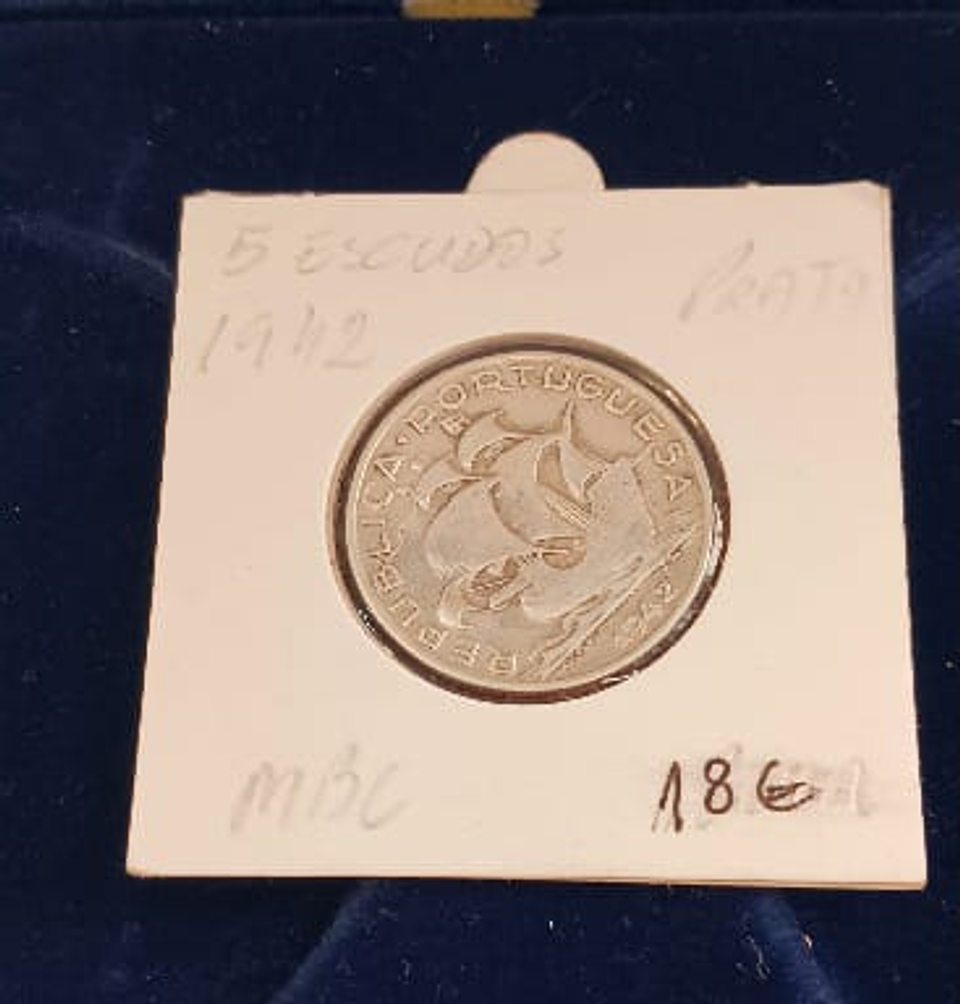 Moeda 5 escudos 1942 Portugal  1