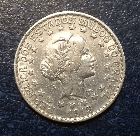 Moeda 2000 réis,  1913, Brasil 