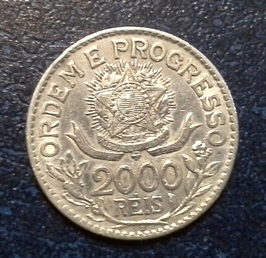 Moeda 2000 réis,  1913, Brasil 