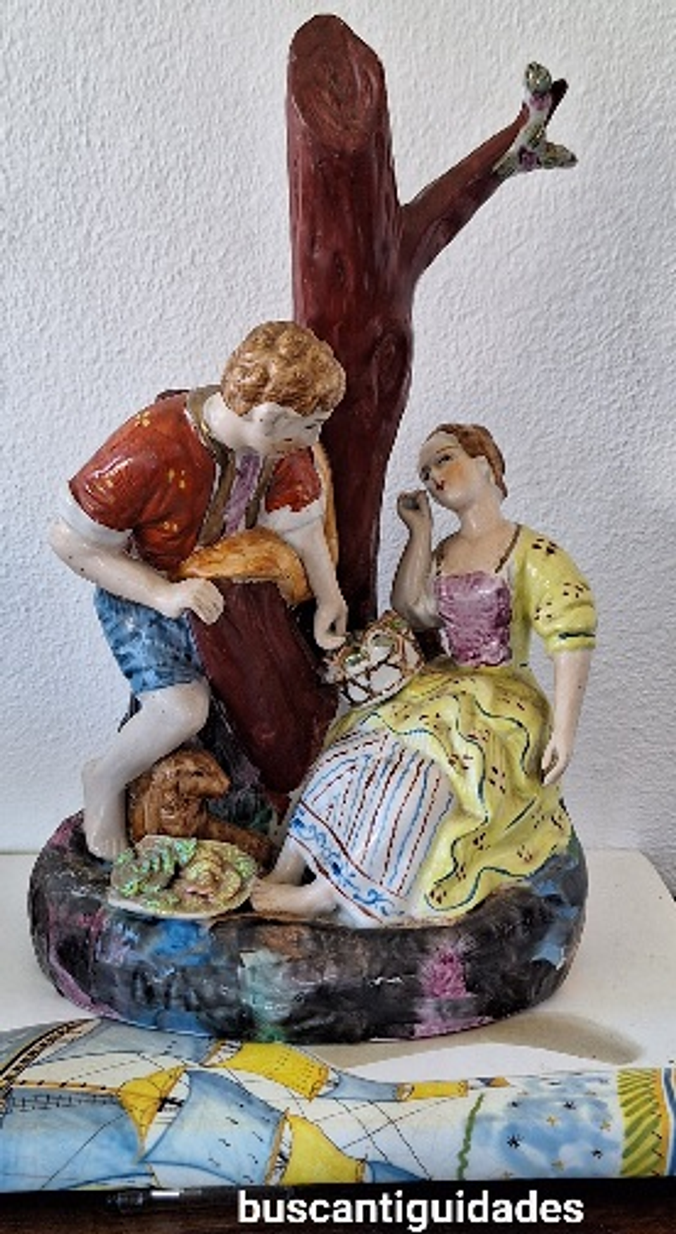 Estatueta, grupo em porcelana Staffordshire 1