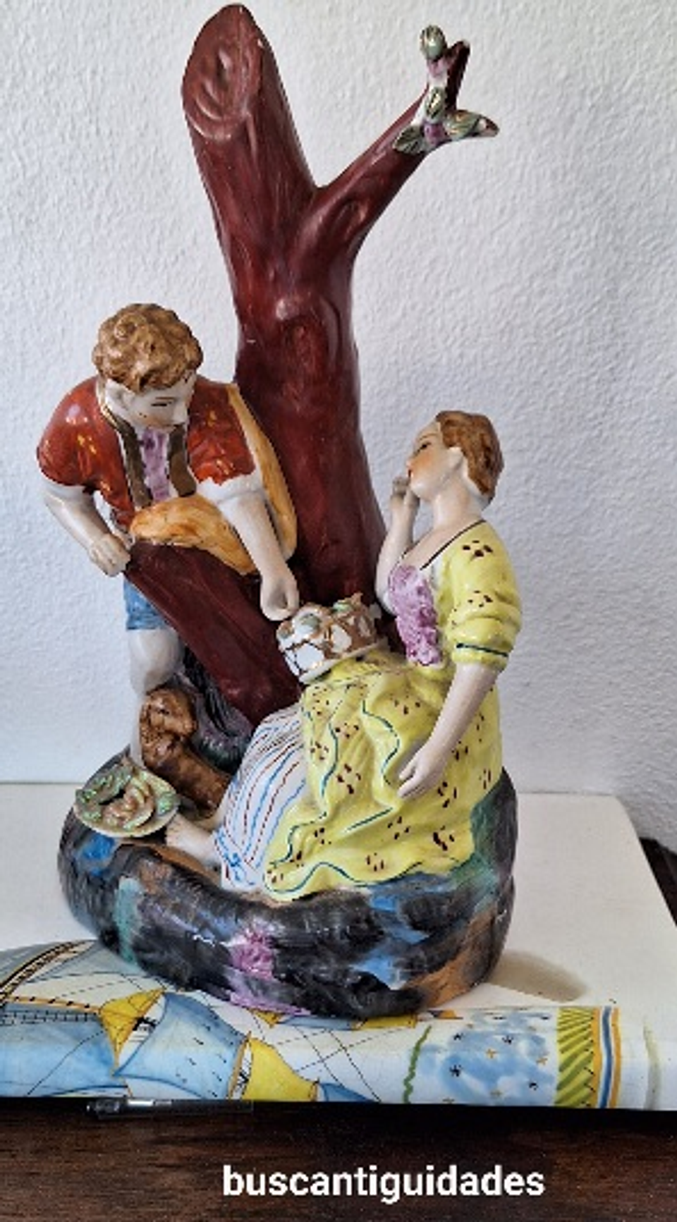 Estatueta, grupo em porcelana Staffordshire 2