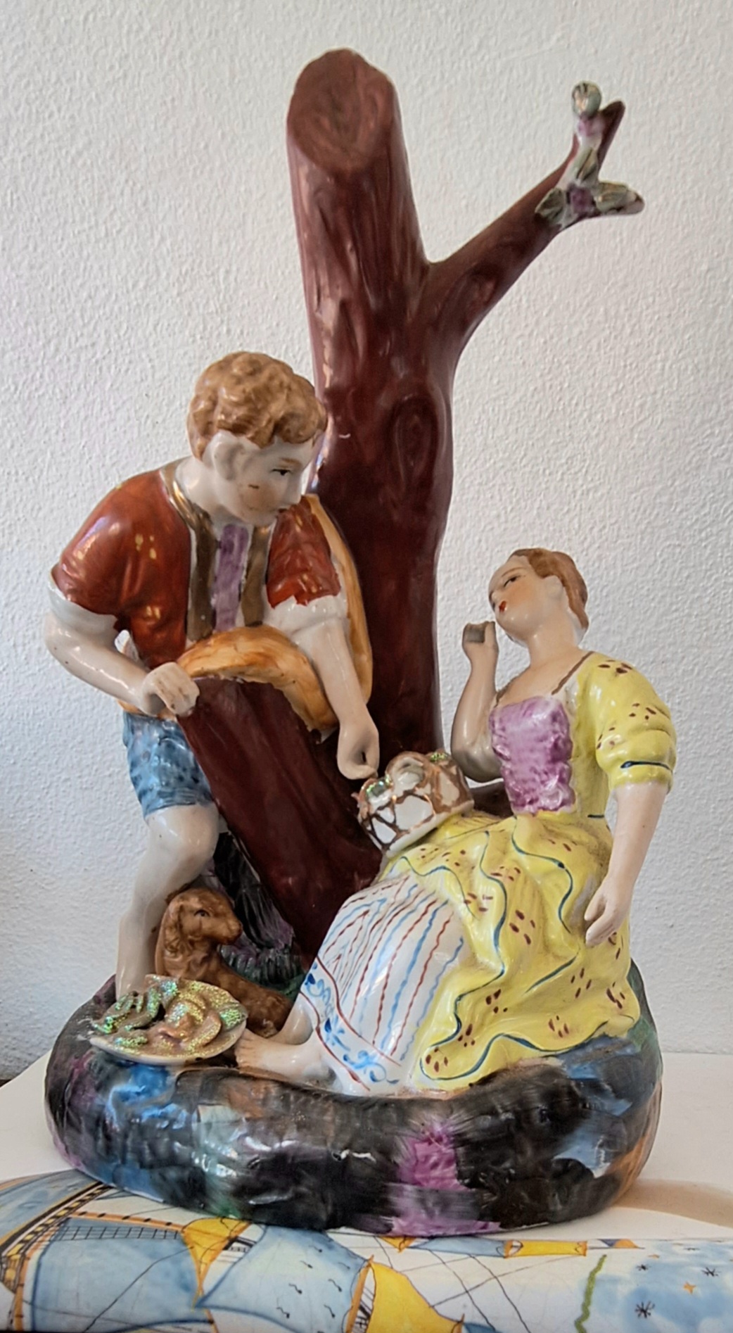 Estatueta, grupo em porcelana Staffordshire