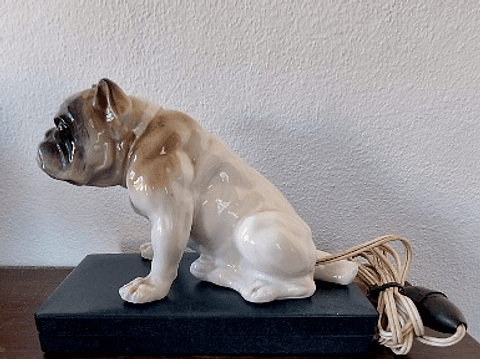 Cão em porcelana, ponto de luz