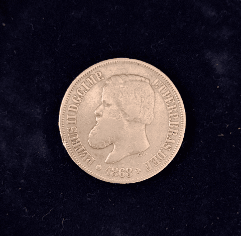 Moeda, 500 réis, 1868, Brasil