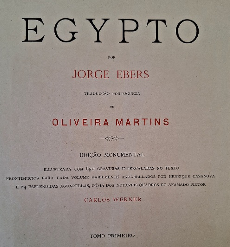 Livros - Egypto, Jorge Ebers. Oliveira Martins, edição Monumental  4