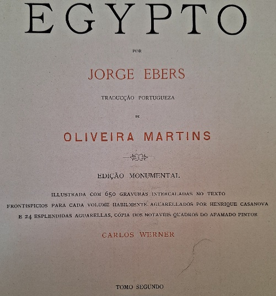 Livros - Egypto, Jorge Ebers. Oliveira Martins, edição Monumental  7