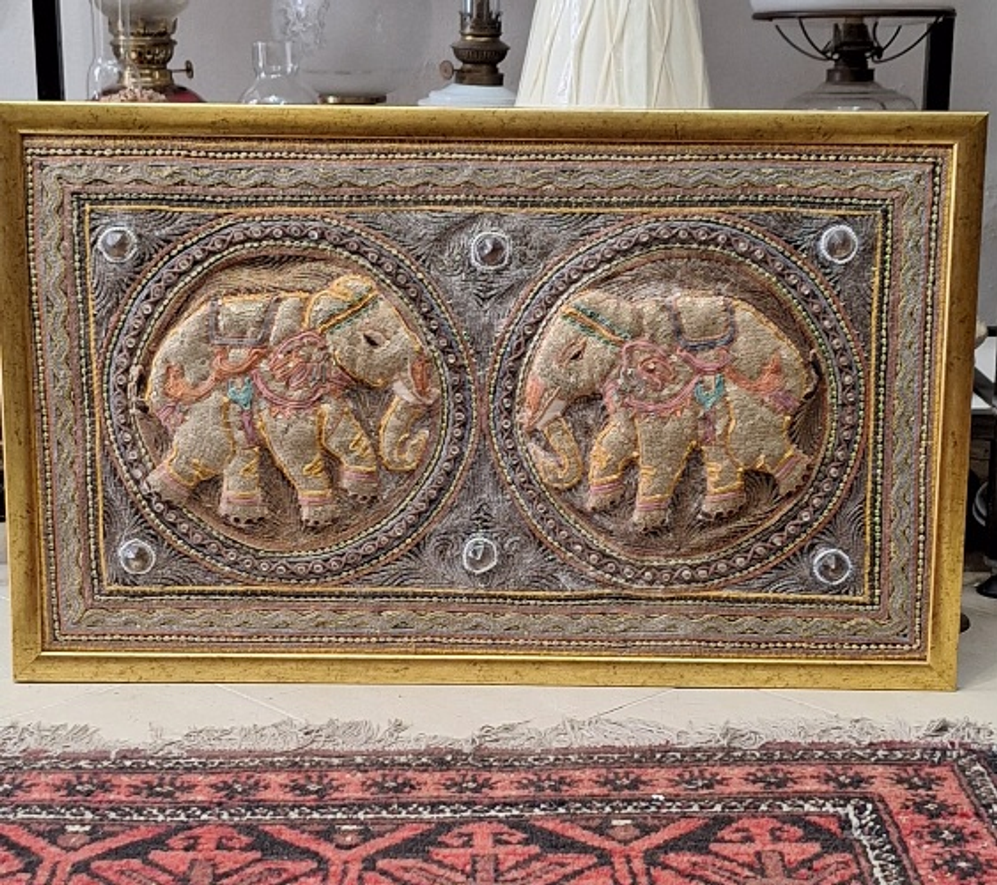 Tapeçaria Birmanesa bordada Kalaga,  1