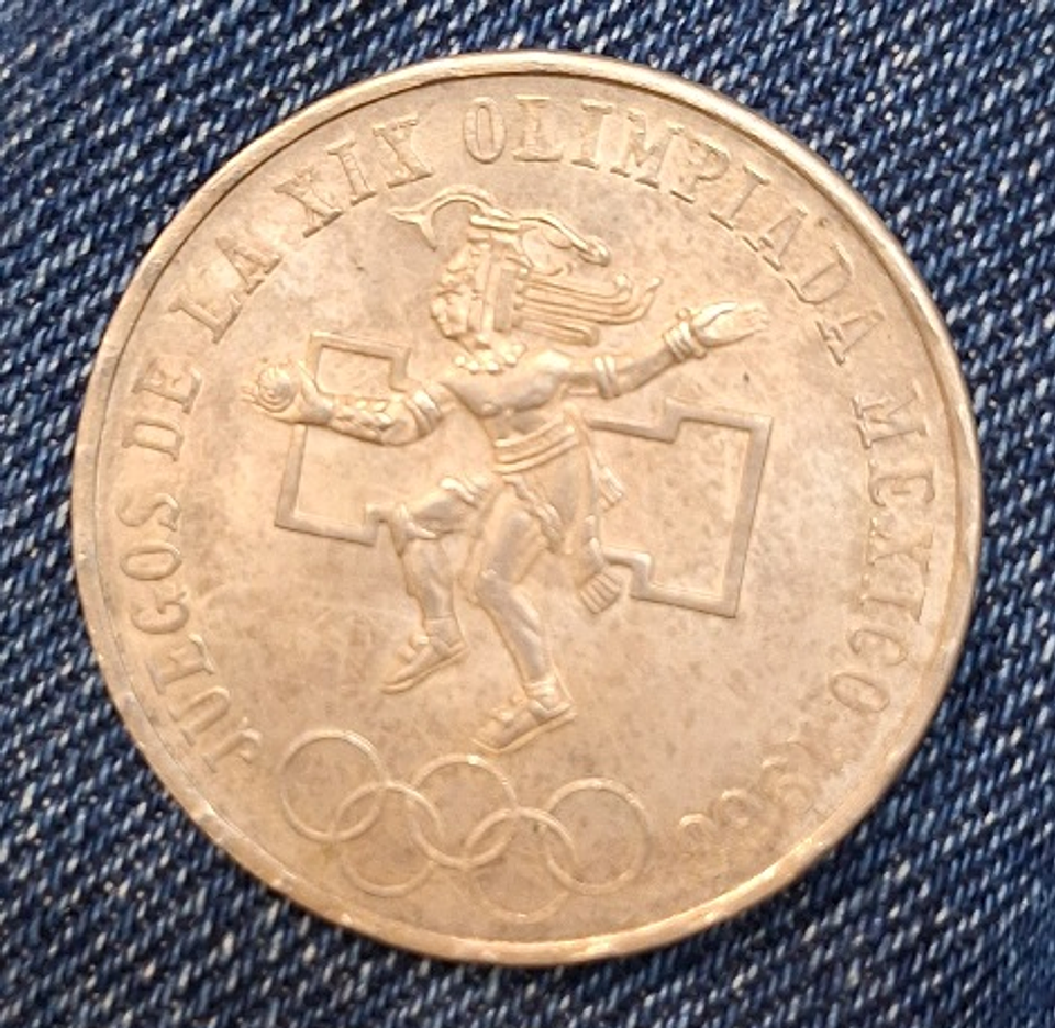 Moeda 25 pesos México, olimpiada 1968 1