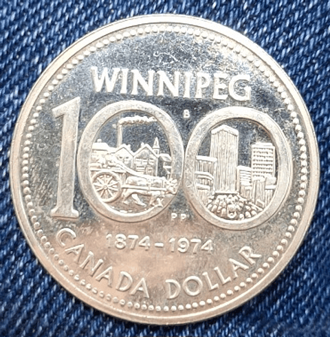 Moeda 1 dollar canadense,  100° aniversário Winnipeg