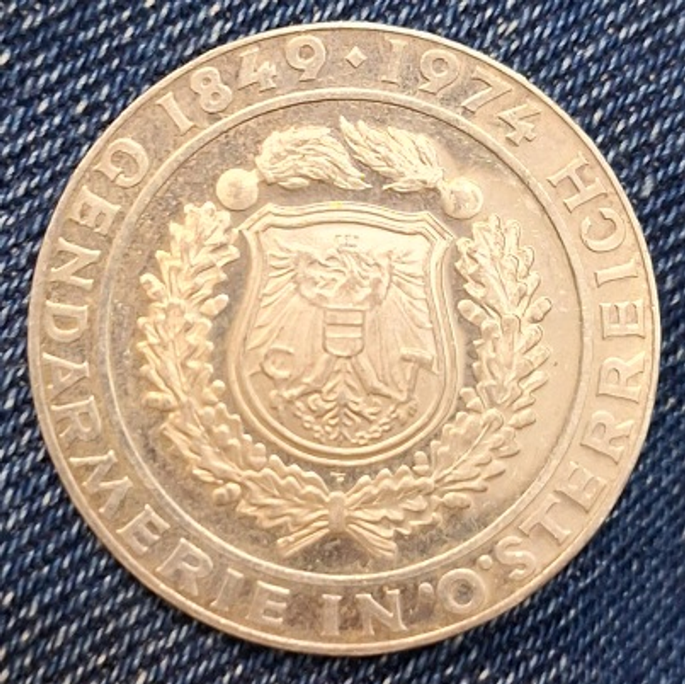 Moeda 50 schillings, Austria,  1974 2