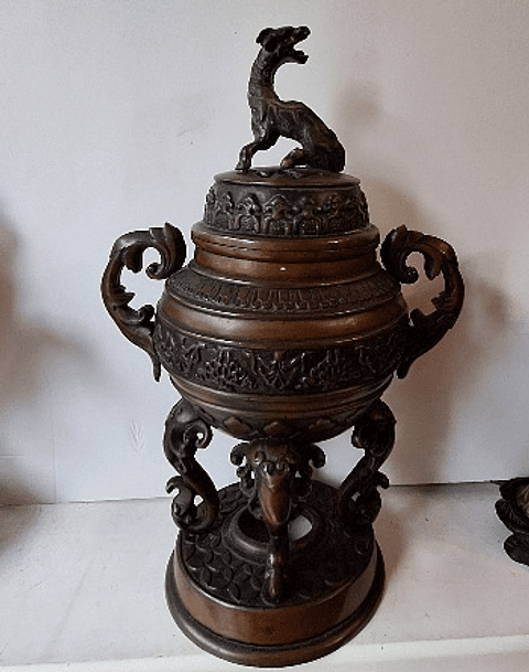 Incensário de bronze oriental