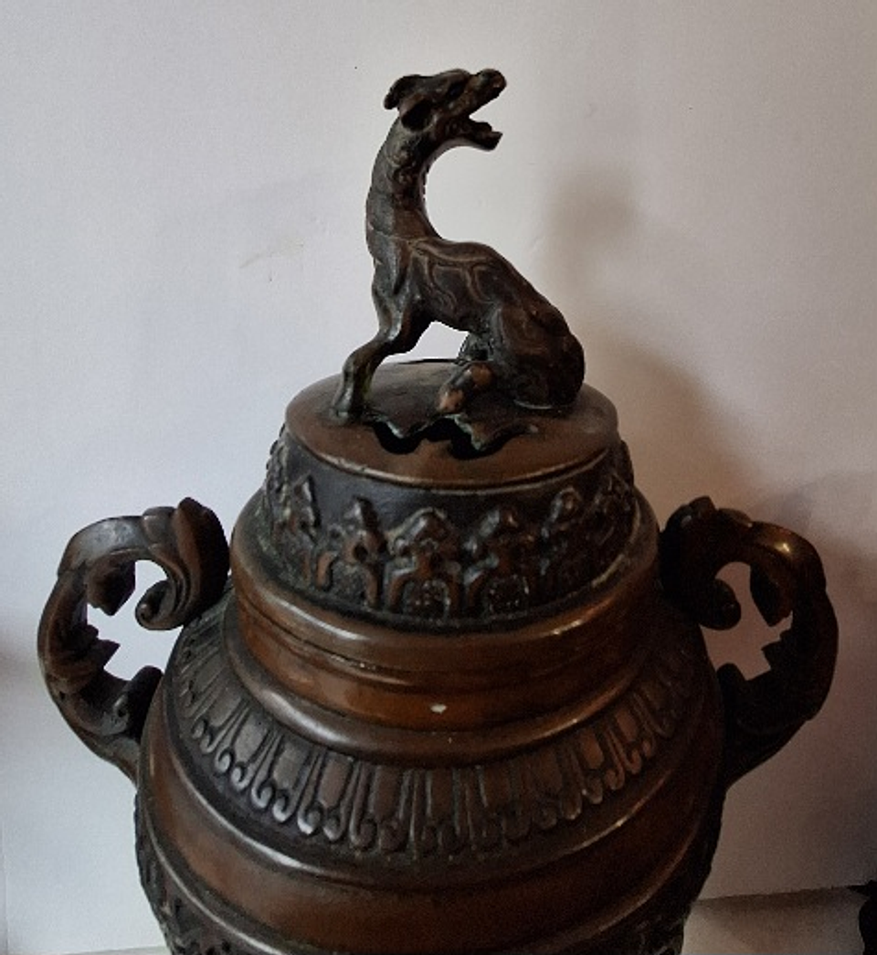 Incensário de bronze oriental 5