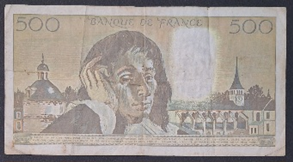 Nota de 500 Francos franceses 1991 2