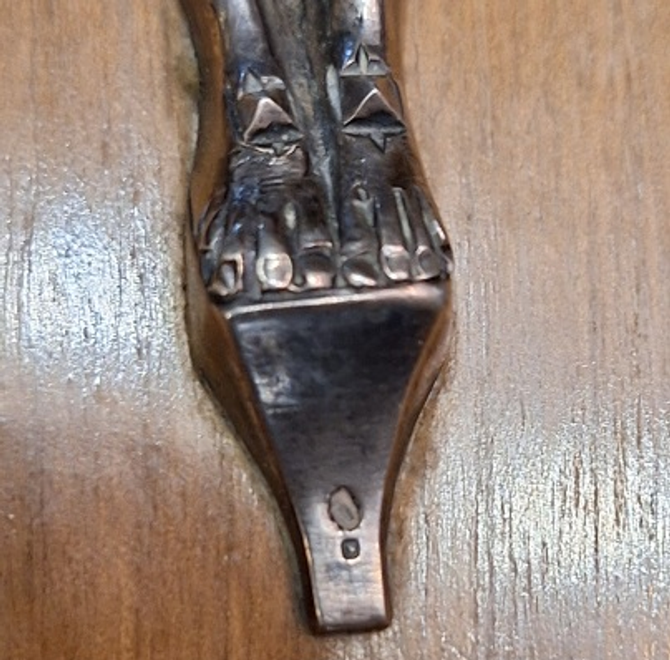 Crucifixo madeira cristo em prata 2