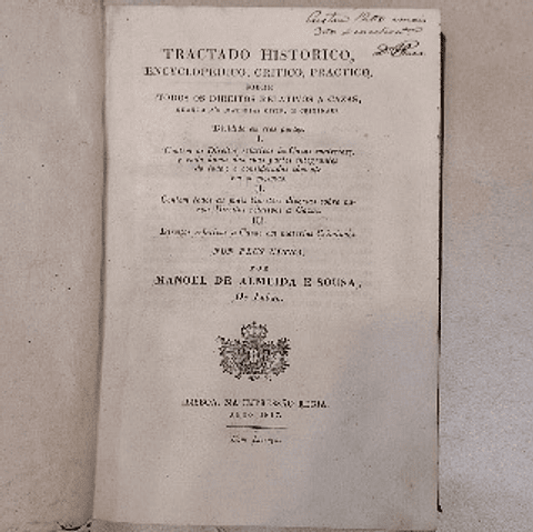 Livro, Tractado Histórico, De Lobão,  1817