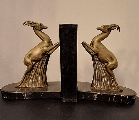 bookends alces em bronze 