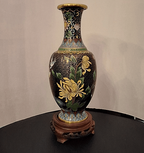 Vaso chinês em cloisonné 