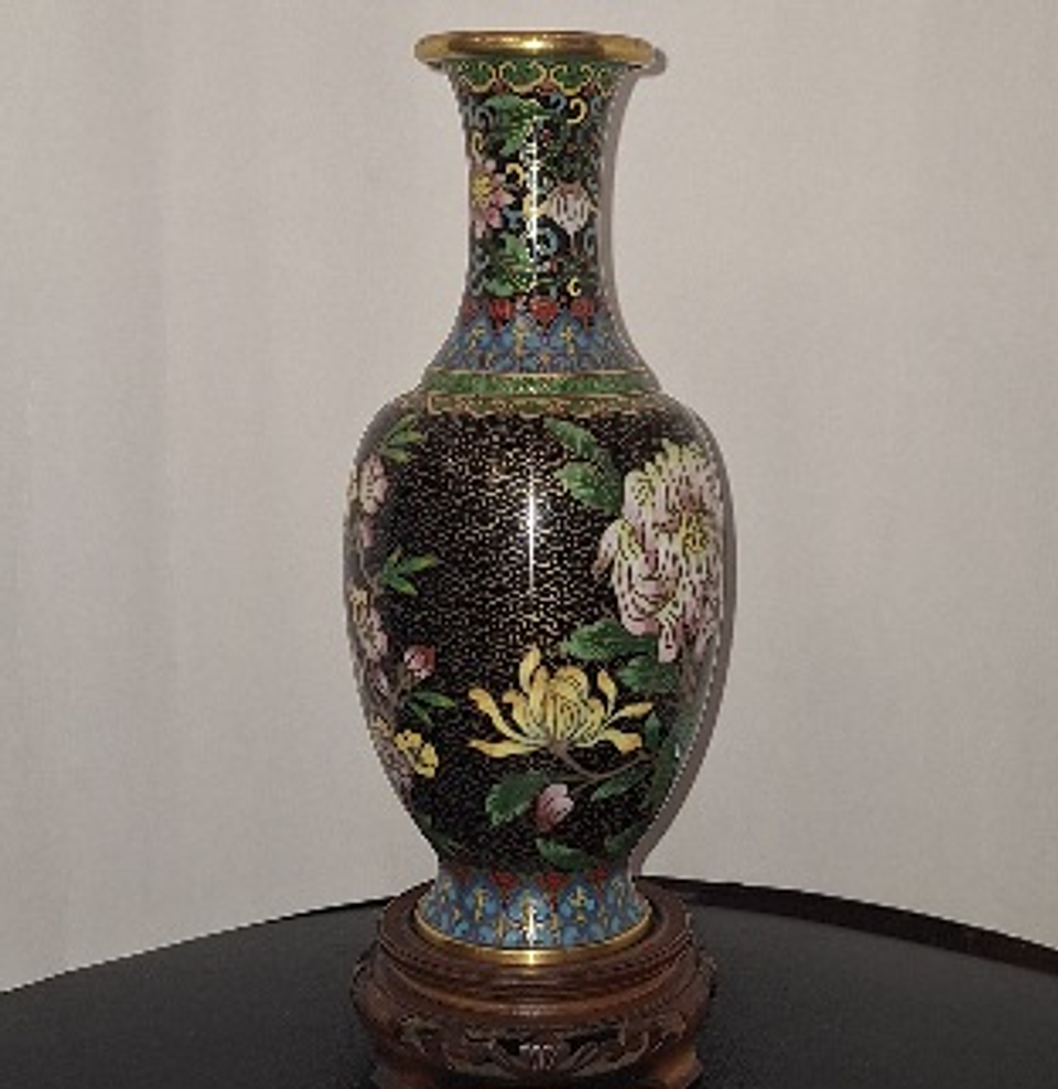 Vaso chinês em cloisonné  4