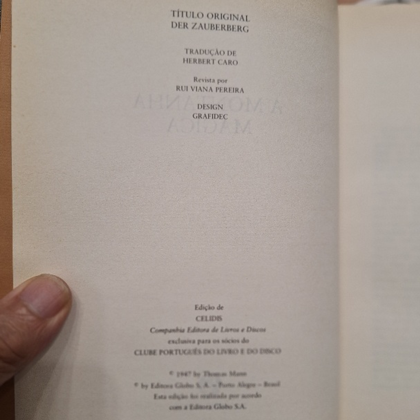 Livro, A Montanha Mágica,  Thomas Mann 2