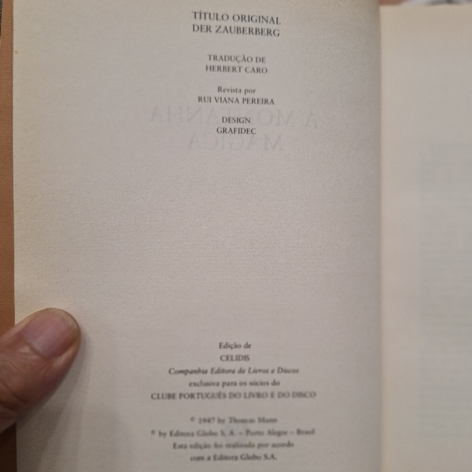 Livro, A Montanha Mágica,  Thomas Mann 2