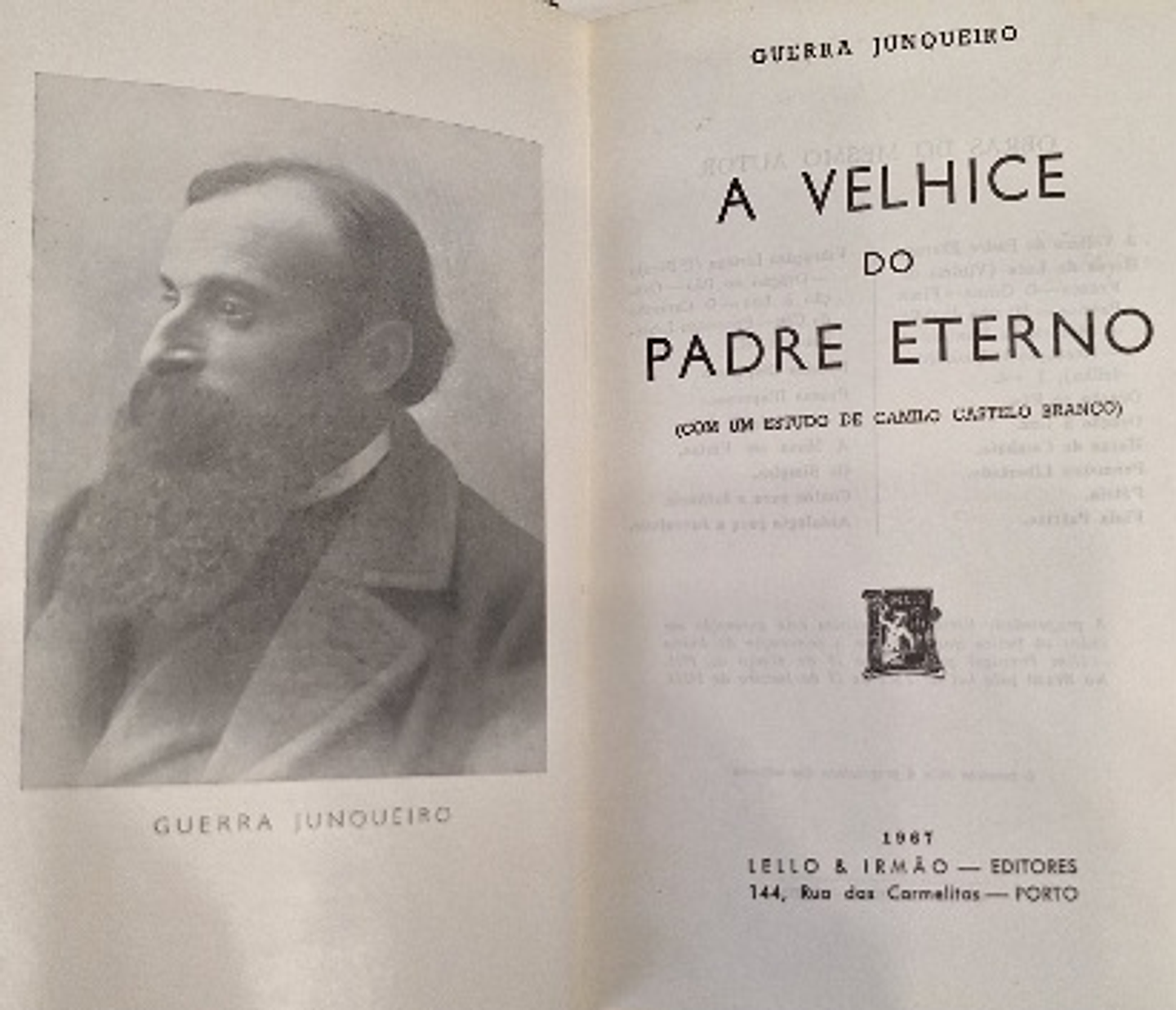 Livro,  A Velhice do Padre Eterno / Junqueiro  2